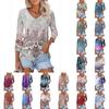 Women's T Shirt Tee Print 3/4 Sleeve Daily Weekend Fashion Basic V Neck  Regular Top