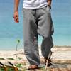 Men's Large Size Summer Cotton Tall Big Sizes Wide Leg Linen Pant Oversized Jogger Trousers Male Plus Size Loose Pants