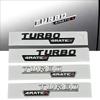 2 Uds 3D ABS Letters TURBO 4MATIC Plus Logo Car Bumper Sticker Side Emblem Badge for C117 W117 GLE53 GLA45 A45 A35 CLA35 CLA45