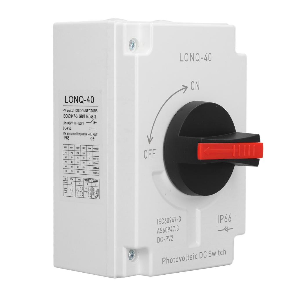 PV Solar Disconnect Switch IP66 Waterproof PV DC Switch for RV Ship DC1200V 32A 4P
