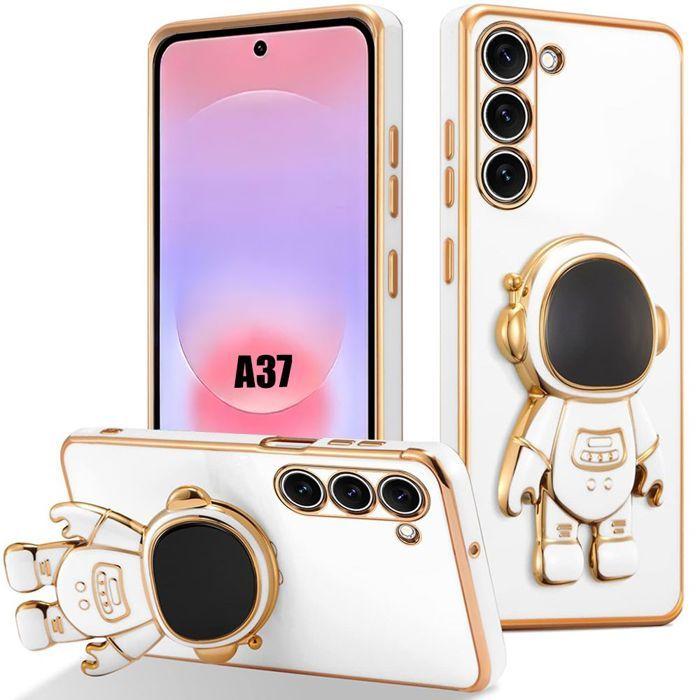 Coque pour Samsung Galaxy A37 5G, Protection Antichoc avec Support en Motif Astronaute - Blanc