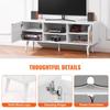 Rattan TV Stand, Boho TV Cabinet for 55 inch TV, Mid Century Modern TV Stand, Rattan TV Console with Adjustable Shelfs for Living Room, Media Room,
