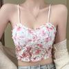 Женский жилет на бретельках, сексуальный топ без рукавов с вышивкой, кружевной спинкой и цветочным узором, топы на бретелях в стиле с подтяжками