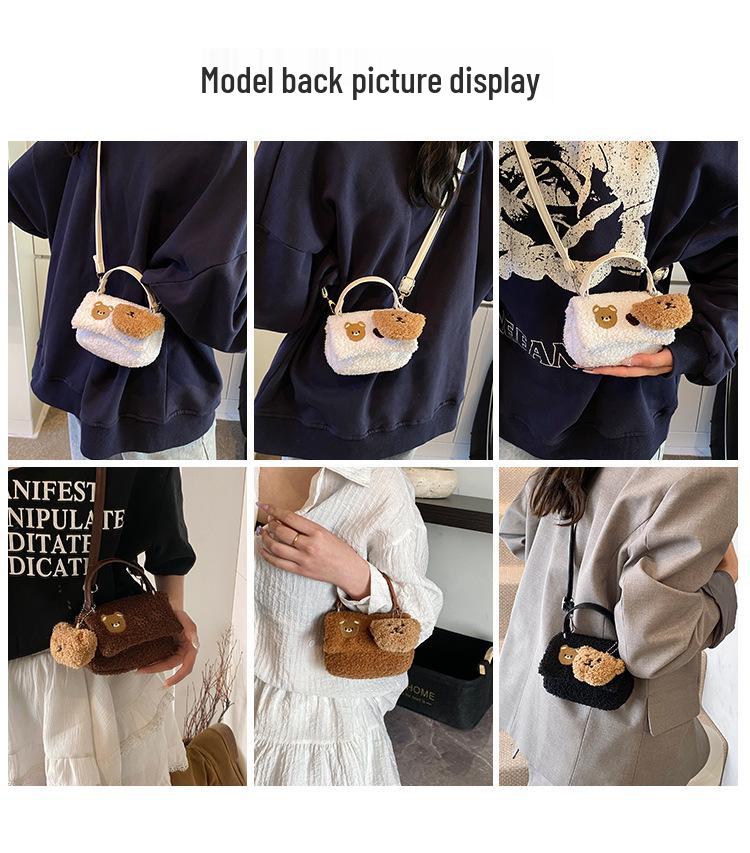 Женская ретро плюшевая сумка-тоут через плечо 2025 - Модная маленькая сумочка для работы и повседневной одежды