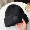 Female autumn and winter rabbit fur hat white warm thickened large head circumference showing face small plush knitted ear protector wool hat