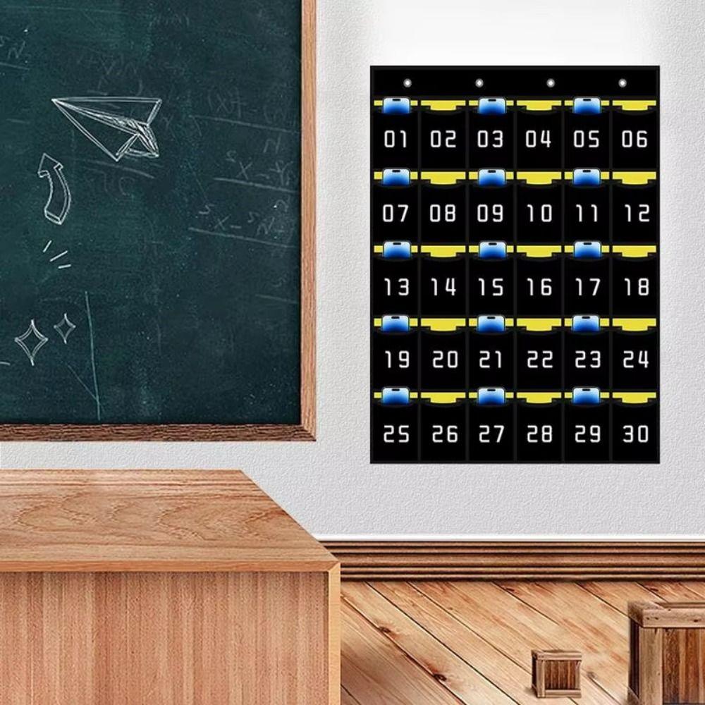 30/36/42/48 Grids Phone Hanging Bag Numbered Wall-mounted Phone Storage Bag Thickened Door Hanging Bag School Wall Door Decor