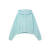Sportswear Solid Color Loose Knit Hoodie Women Hoodies Ice-Jade-Blue DM6418-346