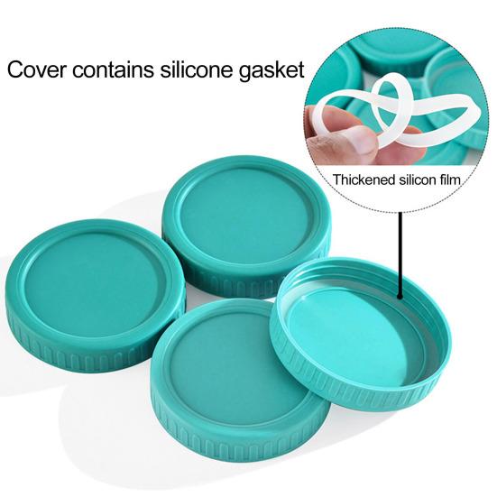 10Pcs 86MM Wide Mouth Jar Lid Silicone Seal Airtight Food Grade BPA Free Heavy Duty Leak-proof Colorful Universal Round Cup Can Cover