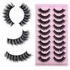 10 Pairs Of Natural Thick Fox Eyes False Eyelashes Fluffy Pointed Tail Slender Fluffy Eyelashes Flatness