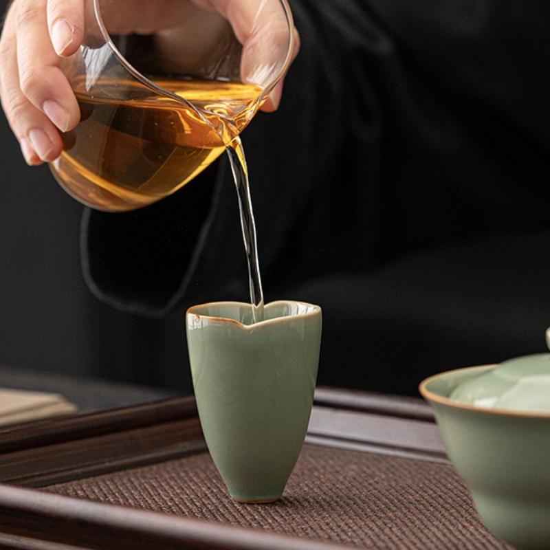 Ретро селадоновая чайная чашка Набор для чая Кунг-фу креативная полностью ручной работы домашняя маленькая чашка для дегустации чая чашка мастера для питья чая чашка для дегустации чая