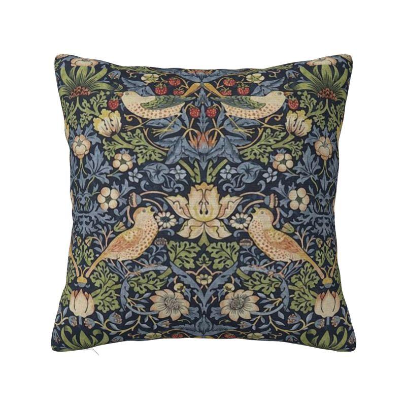 Пользовательский скандинавский винтажный чехол на подушку для дивана William Morris, мягкий текстильный чехол на подушку с цветочным узором, домашний декор