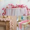 Artificial Flowers Cherry Blossoms Vines Silk Flowers Sakura Rattan Christmas Ornament Hanging Garland Wedding Home Decoration