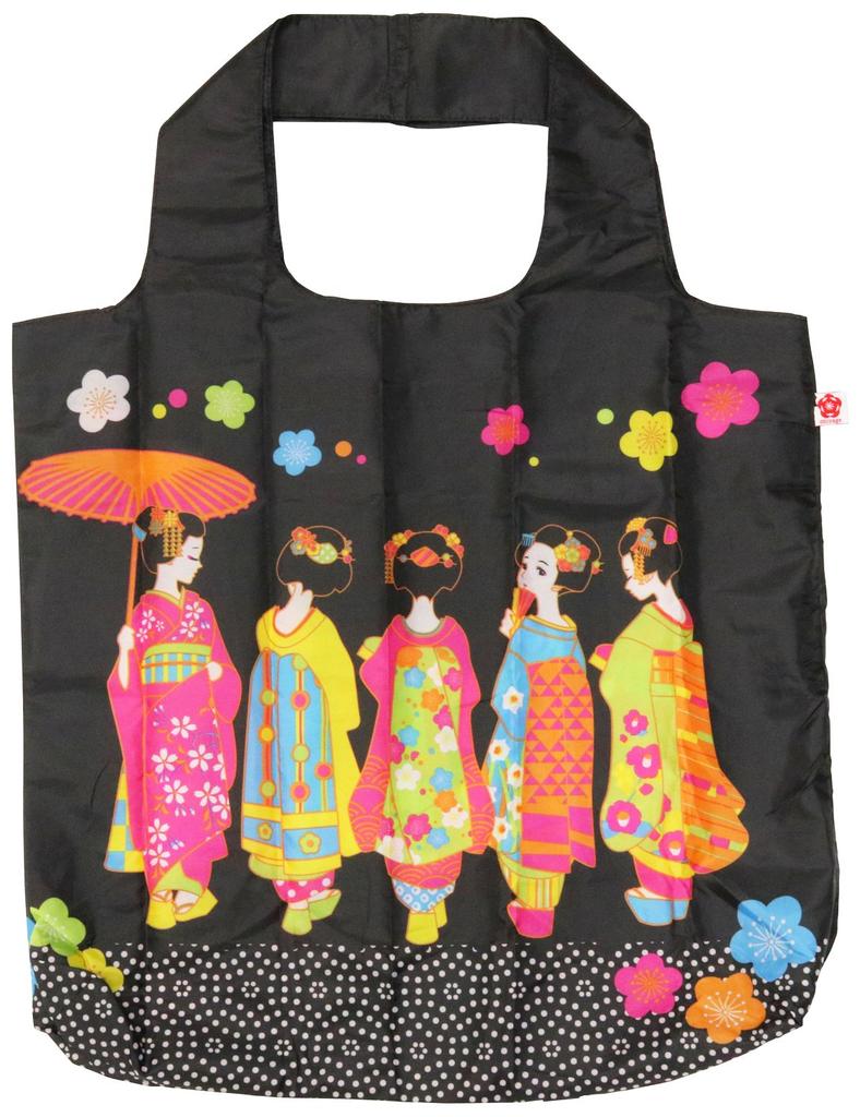 Matsumi Kogei Marusan Eco Maiko Souvenir X X Black Bag, Print, Bag, 5.5cm 10.5cm 5cm,