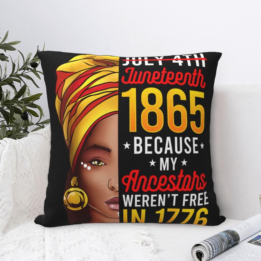 Наволочка на День освобождения рабов (Juneteenth) Полиэстер Чехол для подушки Декорации Афроамериканская Наволочка Чехол Диван Квадратный 4040см