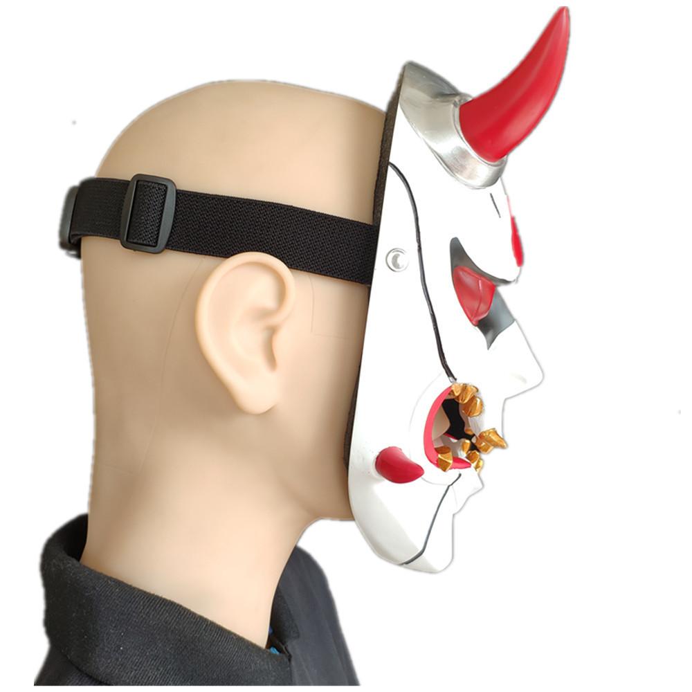 Scary Halloween Mask For Costume Parties With Resin Demon Face Design For Festivals