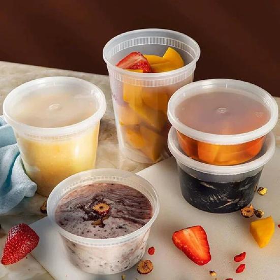 50 упаковок пластиковых контейнеров для гастрономических продуктов с крышками, не содержащих BPA, герметичный контейнер для хранения, герметичные контейнеры для супа, микроволновая печь, морозильник, посудомоечная машина, безопасная еда