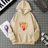 Love Fire Graphic Print Hoodie Pure Cotton High Quality Loose Shoulder Hooded Sweater Trend Fashion Sweatshirt