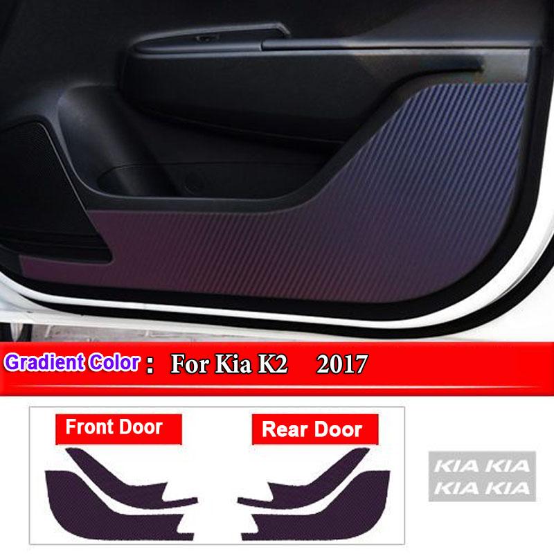 Для Kia Sportage K2 K3 K4 KX3 K5 KX5 KX7 Автомобильные Внутренние Накладки на Дверь Против Загрязнения Узором под Углеродное Волокно Наклейки Защитные Аксессуары