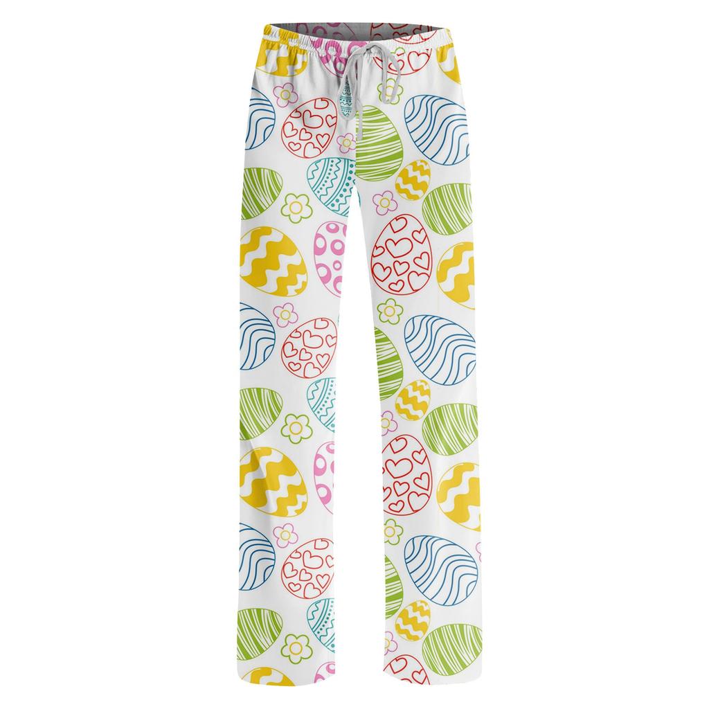 Женские пижамные штаны, одежда для сна, повседневные брюки с эластичной резинкой на талии, удобные прямые свободные брюки для йоги