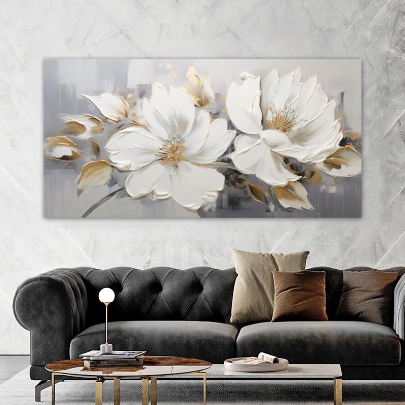 Цельный абстрактный цветочный плакат, современное украшение для дома, печать на холсте, настенная живопись, картина для гостиной, без рамки