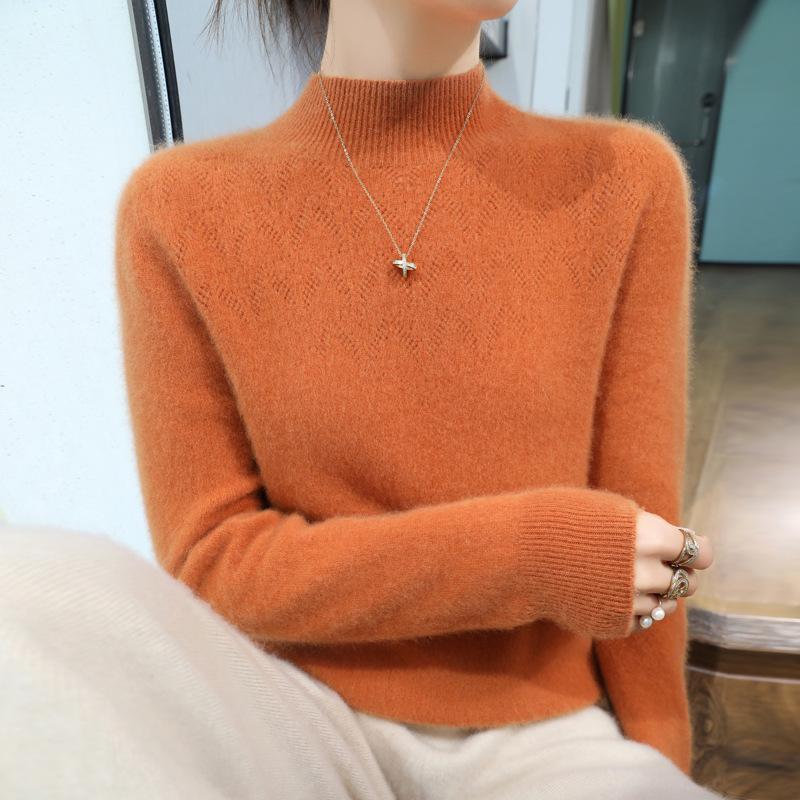 DAFIFY Женская мода повседневная осень-зима однотонный принт длинный рукав полуводолазка свитера