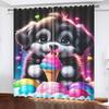 Dog Curtains Home Decor Dustproof Cute Cartoon Bedroom Cartoon Curtain Window Animation Children Print Decoration