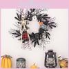 Charming American Country Style Halloween Skeleton Pumpkin Door Wreath Decoration
