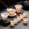 High-grade ice seed jade porcelain tea set merchandise souvenir business company high-end gifts can be done