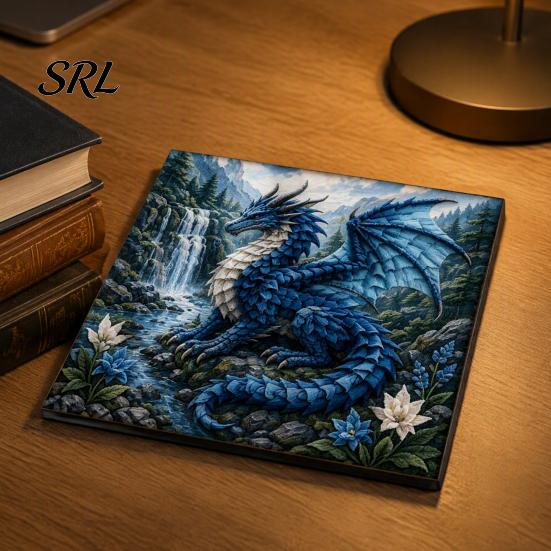 Fantasy Dragon Craft Set Fabric Poke Art Kit, Mythic DIY 3D Handmade Relief Wall Project, No-Sew Crafting Kit for Adults, Home Decor Theme