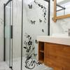 Pure Black Flower Butterfly Bathroom Bathroom Door Sticker Bathtub Sticker Bedroom Background Wall Sticker Self-adhesive Wall Sticker