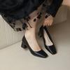 Туфли на каблуках женские весна/осень 2025 новые кожаные туфли женские толстые блочные каблуки женские сексуальные квадратные носы элегантные удобные туфли
