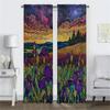 Фиолетовые цветы ириса Шторы для гостиной Шторы для комнаты 2 панели Домашний интерьер Шторы Хэллоуин украшения Перегородка