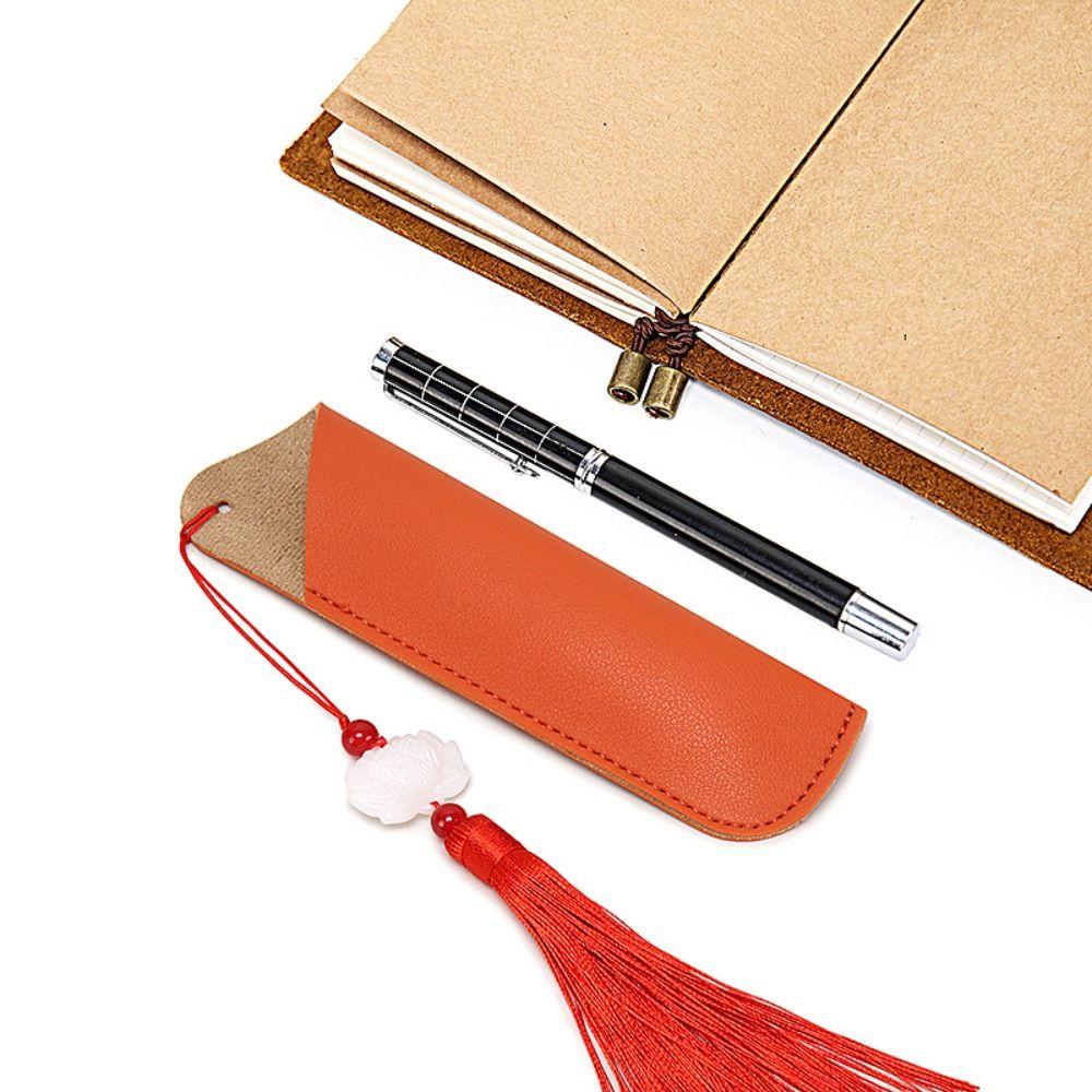 Holder Leather Pen Bag Handmade Pen Sleeve Pouch Pen Protection Cover Pen Protective Bag Scrapbook
