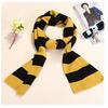 School Striped Scarf Yellow and Black Color Striped Print Soft Scarf for Boys Girls Winter