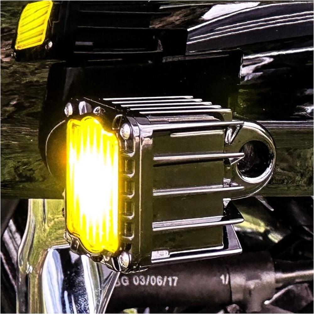 Квадратный желтый указатель поворота в стиле Baja, фара для мотоцикла Harley 2014-2023 Road Glide