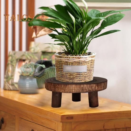 Деревянная подставка для цветочного горшка, мини-декоративный табурет, подставка для растений, круглая подставка для суккулентов бонсай для сада, балкона, помещения
