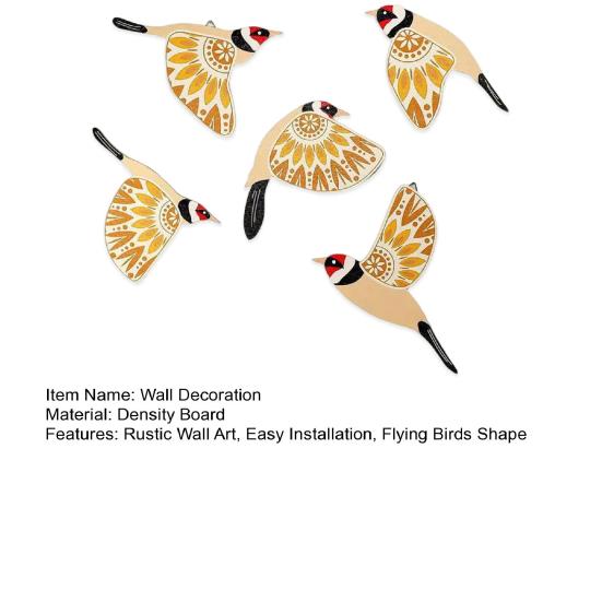 5 шт. Деревянная птица Декор деревенские летающие птицы настенное украшение домашний офис настенное искусство птица