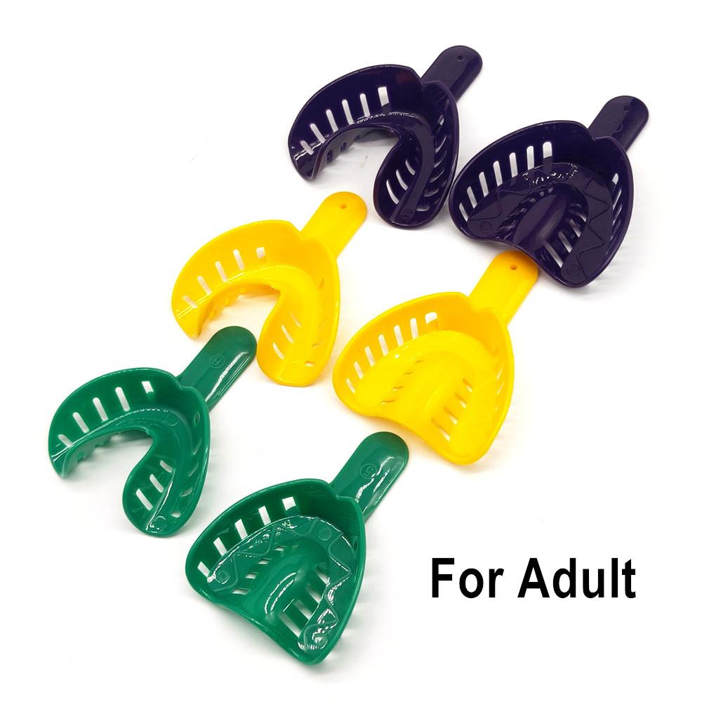 12 шт./компл., стоматологические слепочные лотки, пластиковые стоматологические центральные материалы, держатель для зубов, инструменты для ухода за полостью рта для взрослых и детей