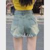 2024 Summer American High Waist Denim A-Line Skort for Women