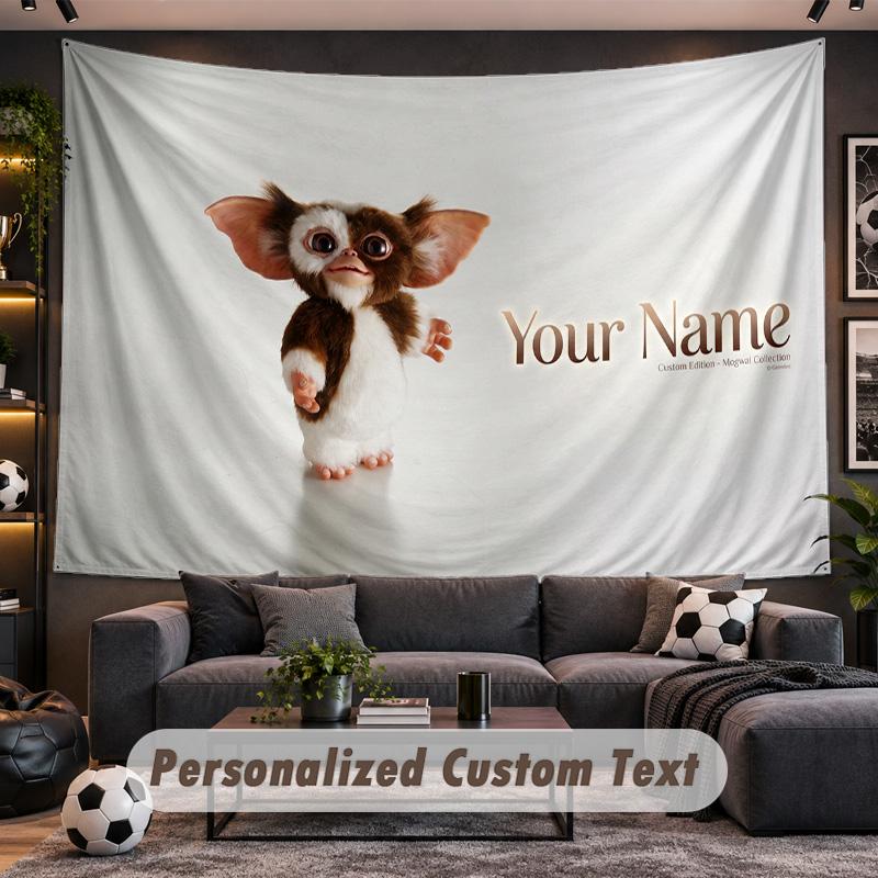 Gremlins Gizmo Personalized Tapestry Support Custom Name, Wall Art Home Decoration