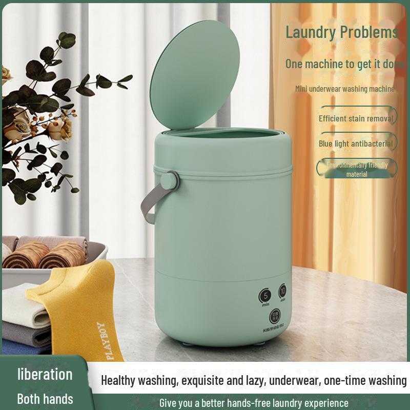 Compact Automatic Washing Machine for Socks & Underwear | Sterilizing, Convenient, Mini Care for Dorms