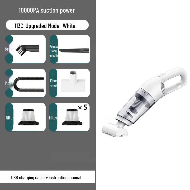 Compact, High-Power Handheld Car Vacuum Cleaner with Wireless Charging