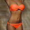 2 Pcs/Set Fabulous Bikini Set Comfortable Two-piece Strapless G-string Women Swimsuit for Vacation