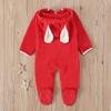 Флисовый хлопковый комбинезон с 3D заячьими ушками для маленьких мальчиков и девочек, комбинезон, осенне-зимняя теплая одежда для детей 0,5-3 лет