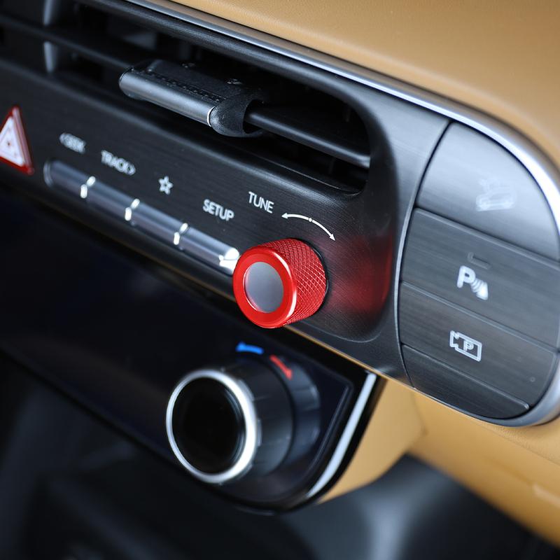 For Hyundai Palisade LX3 2025 2026 2PCS Aluminum Central Drive Switch Volume Control Knob Ring Cover Trim Interior Parts