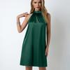 Women's Sleeveless Satin Dress Spring/summer Halter Mid-length Dress