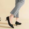 Pointed Toe Shallow Mouth Fabric Flat Bottom Women's Solid Color Knitted Soft Bottom Large Size 34-43