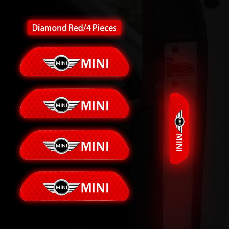 4Pcs Car Door Safety Warning Sticker Reflective Mark Decal For BMW Mini Works Cooper F54 F55 F56 F57 F60 R50 R52 R53 R55 R56 R57