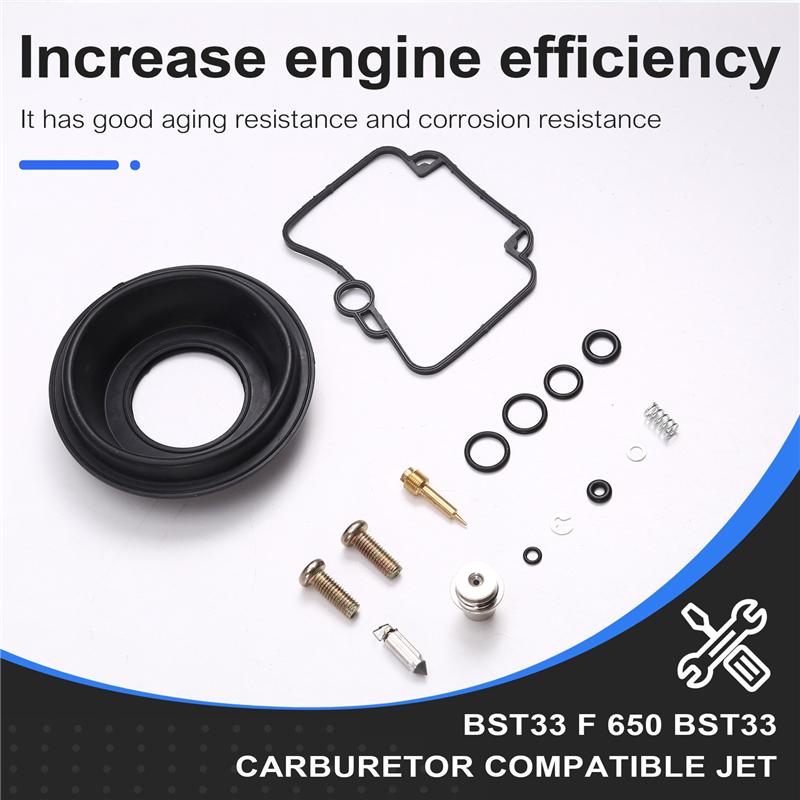 NEW-Carburetor Carb Repair Rebuild Kit For Aprilia Pegaso 650 ATV 1992-2000 F650 Mikuni BST33 F 650 BST33