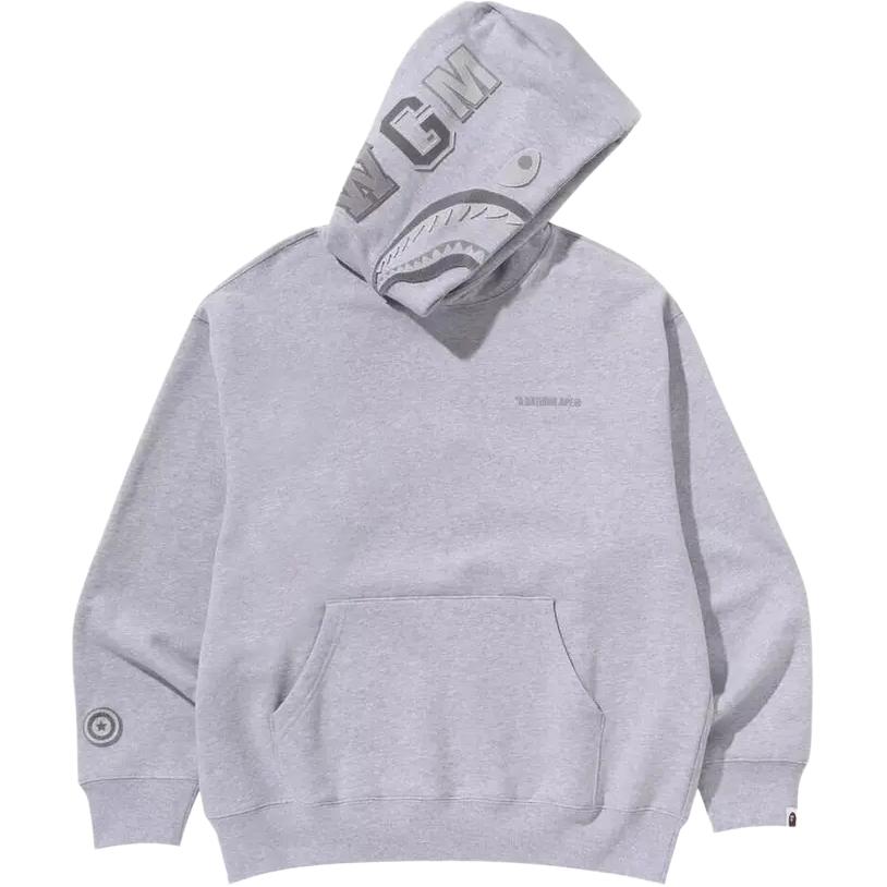 Худи с логотипом Bape Shark, свободный крой, пуловер 1L30-114-303